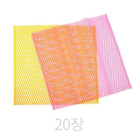 kimspp 국산 칼라 망사수세미(벌크)20장 30x30cm 색상랜덤