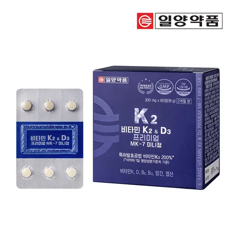 일양약품 비타민 K2 D3 프리미엄 MK7 미니정 60정 2개월