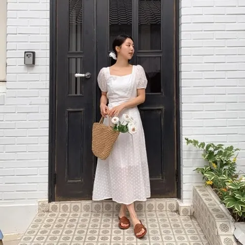 |CHO4A7A|어호안 여성 긴원피스 볼륨 스퀘어넥 시스루 스냅 웨딩_18171231_597559