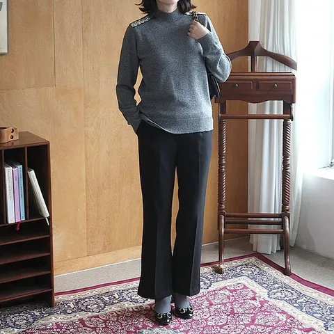 [하프클럽] P92015 로타 포켓단추 부츠컷 정장바지 50대 엄마옷