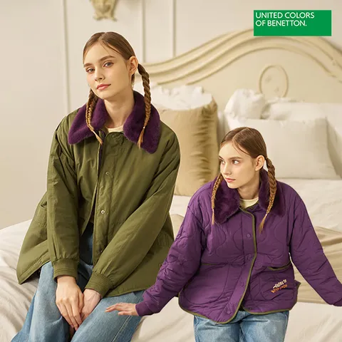 [최초가159,000원] BENETTON FAUX 밍크퍼 리버시블 패딩 자켓 여성
