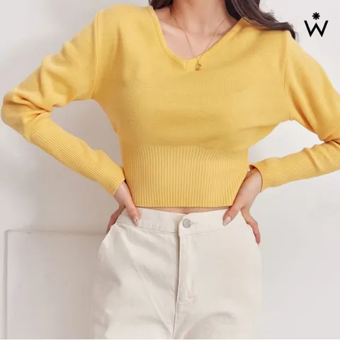 [하프클럽] 모던 베이직 데일리 배색 니트 (WIBANT059)