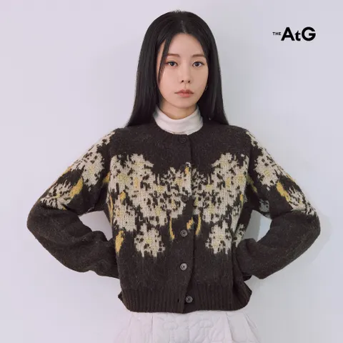 더엣지 25FW 모헤어혼방 플라워 자카드 니트자켓