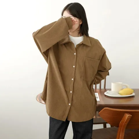 [브리치] 러블리감성 / 송년회 오버핏 골덴 코듀로이 셔츠 남방