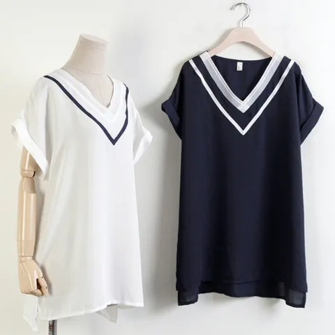 [브리치]  / 위쉬몰 DB 브이롤업블라우스(0341H503) 빅사이즈