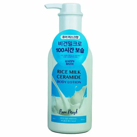 해피바스 라이스 밀크 세라마이드 바디로션 퓨어 머스크 400g 세라마이드 밀크로션