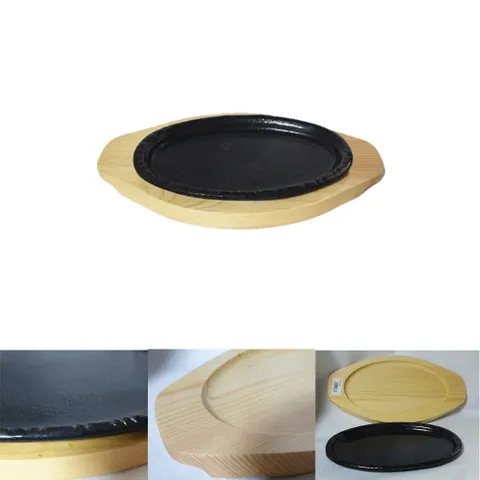 맥반석 주물 타원 스테이크판 1호 무쇠 구이팬 철판