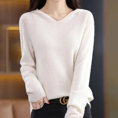 [브리치]  / NK1552 심플 베이직 무지 후드 긴팔 니트티