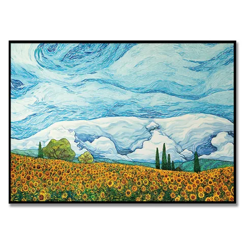 해바라기 밭  - 라무 작가 귀여운 고흐 인테리어 그림 액자