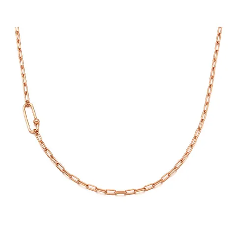 [티르리르] 볼드 체인 언밸런스 실버핑크 목걸이 TNSSVP13005M 463694