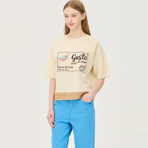 [본사] [Online Exclusive] 크로셰 블럭 과일 니트_BAKPF6531IV