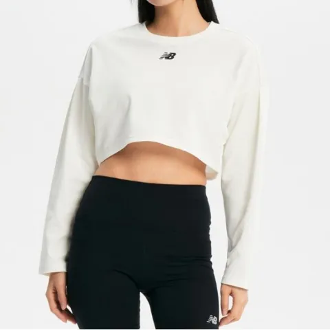 긴팔티 KQJ NBNCE2W302-64 WOMEN 썸머 에코 크롭 라운드 맨투맨 SEMI-OVER FIT