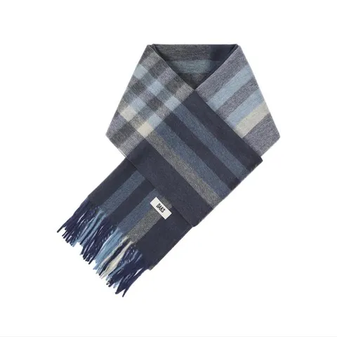 [롯데백화점](셔츠)]빅 체크 캐시미어100 머플러 블루-DLW1ACF2104N1-SY(사_은품증_정)