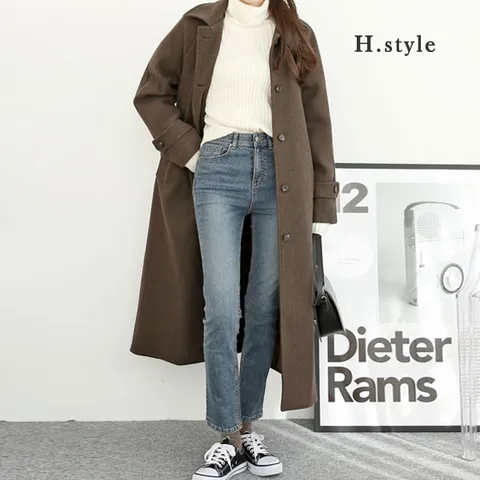 H스타일OT모건싱글카라롱코트/겨울/패딩/양털/점퍼