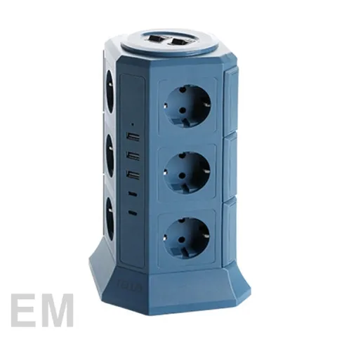 [롯데백화점](가전)]텔로 usb 타워 멀티탭 에디션 17구 딥블루