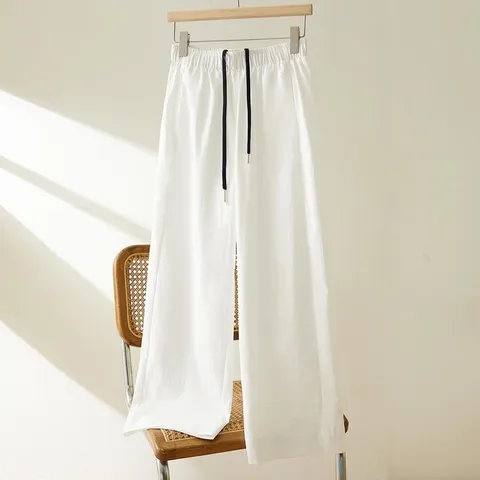 [브리치] 제로투올샵 / 여성용 화이트 와이드 팬츠 여름바지 루즈핏 네이비