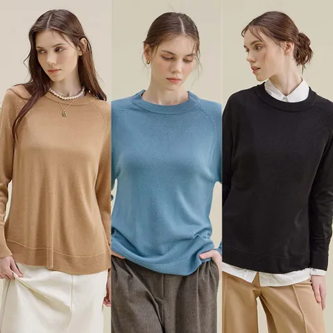 [최초가 69,900원] 소프트 플레어 풀오버 니트 3종 SMN233F0301SW