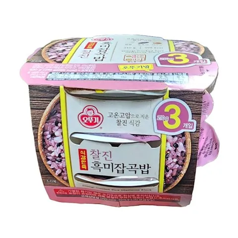 오뚜기밥 식감만족 찰진흑미잡곡밥(210Gx3입)X6개 즉석밥 식감만족 찰진흑미잡곡밥 잡곡밥