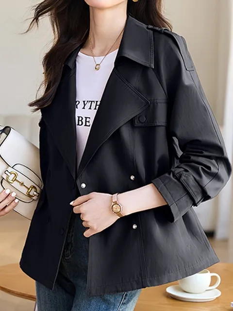 (예쎄) 허리스트링 숏기장 더블 트렌치코트(S5SCT004A)