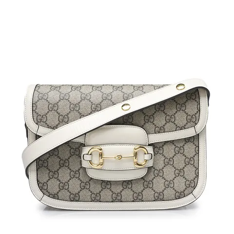 [중고명품]  화이트 GG 수프림 1955 홀스빗 미듐 숄더백