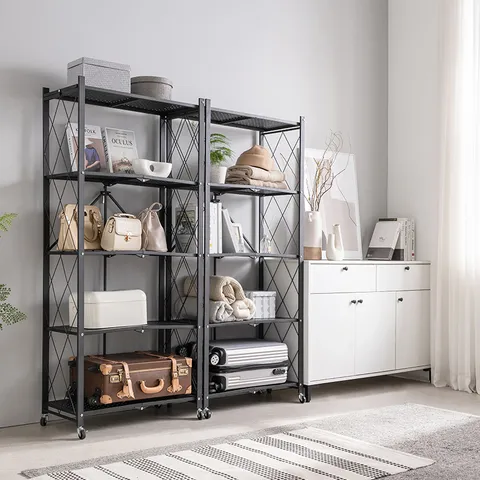 [숨결]쥴리 원터치 철제 이동식 5단 폴딩선반