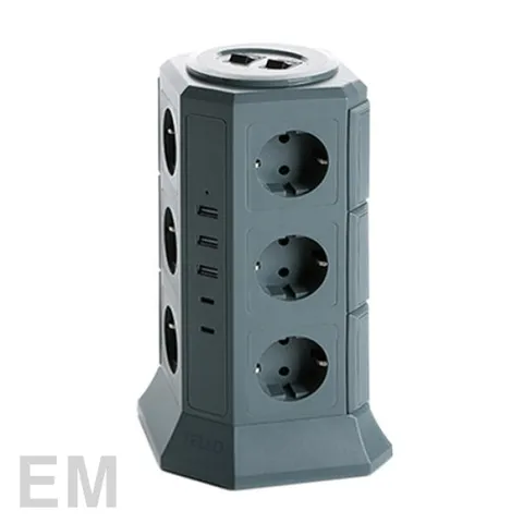 [롯데백화점](가전)]텔로 usb 타워 멀티탭 에디션 17구 딥카키