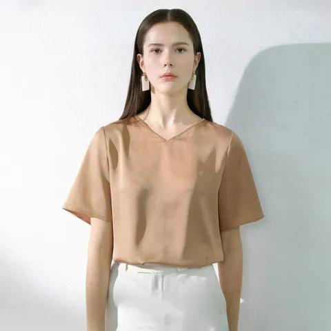 [최초가 59000원] [55~88] 썸머 새틴 V넥 블라우스