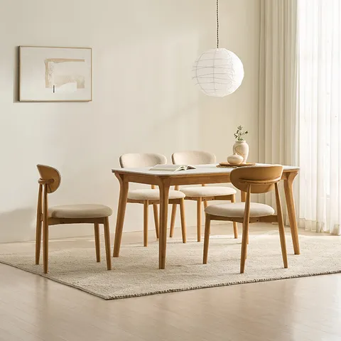 나폴리 포세린 세라믹 4인용 원목1400 식탁세트(의자4)