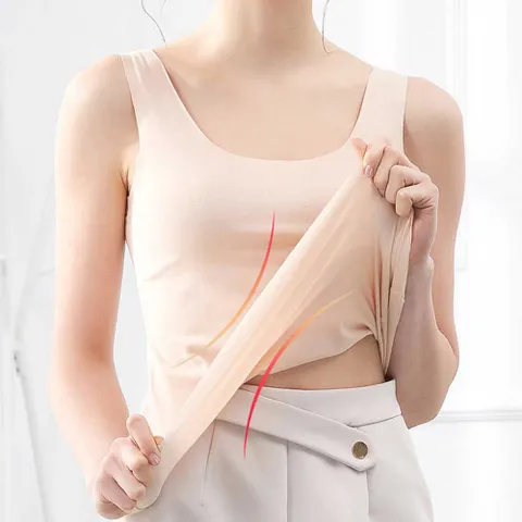 무지 심리스 민소매 티셔츠 모달 헴라인 나시 슬림핏 브라탑나시 브라캡나시 캡나시 런닝브라