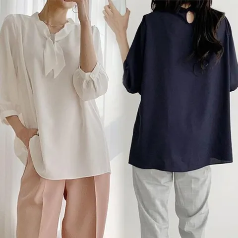 [브리치]  / 위쉬몰 DB 줄리스카프블라우스(E045H503) 빅사이즈