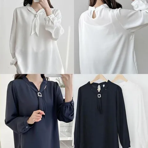 [브리치]  / 위쉬몰 DB 쉬폰링타이블라우스(G623H503) 빅사이즈