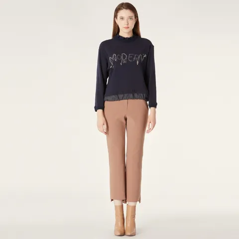 [롯데백화점][손정완]스트링 모던 자수 티셔츠 ZDR34050