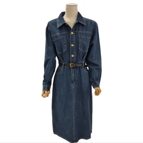 벨티드 데님 롱원피스 FSDNSWOP11