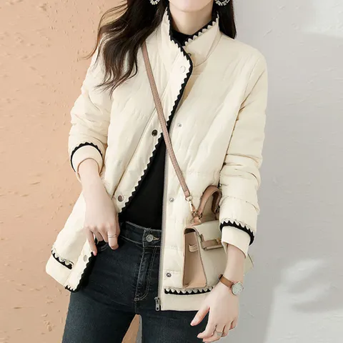 248122 - 스티치 하이넥 경량패딩 점퍼 패딩점퍼 여성패딩 여성점퍼 경량점퍼 퀼팅점퍼 여성누빔점퍼 가을점퍼 경량패딩