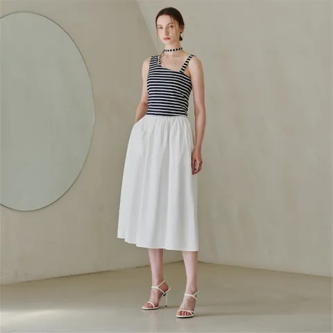 Unbalanced Tie Top - Navy