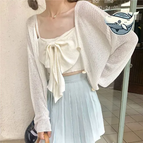 여름 시스루 가디건 그물 루즈핏 비치웨어