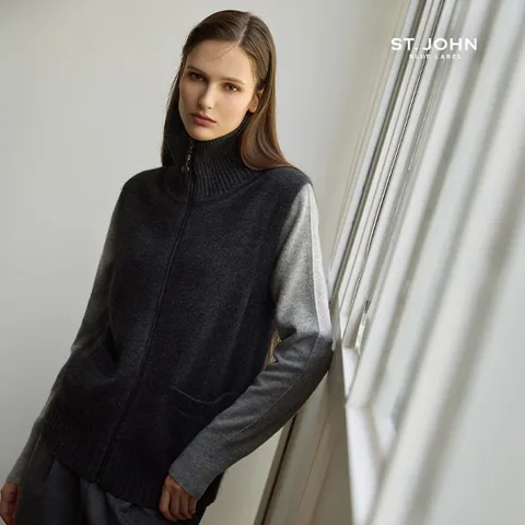 [온플]  25FW 라쿤 앙고라 울 니트 집업 베스트