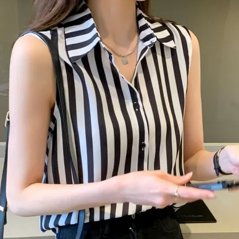 [브리치] 허그허그 / 지엘 스트라이프 이너앤 캐주얼 블라우스