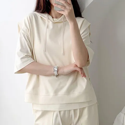 [다잇템] 여자 후디 박시핏 사이드슬릿 봄조끼 돌만 조끼