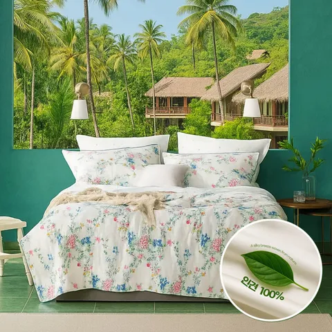 [롯데백화점][박홍근]클레버 고밀도면 인견 여름 이불베개세트 퀸(Q)