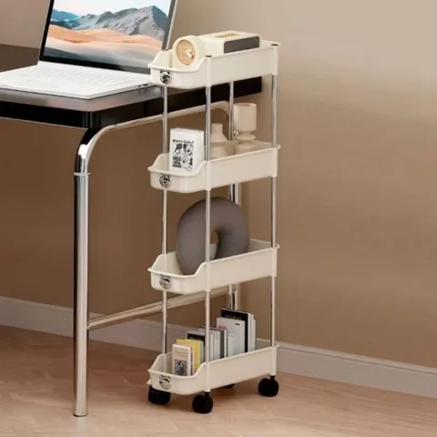 핸드카트 쇼핑카트 플라스틱 수납장 틈새 단 트롤리 쇼핑카트 핸드카트 접이식카트