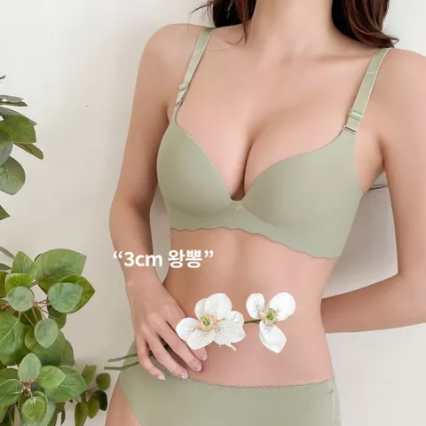 [브리치]  / 노와이어브라 심리스 볼륨 여자속옷세트 UN19232F