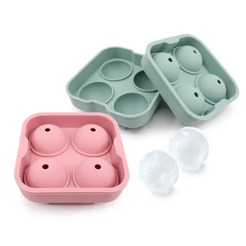 KP 실리콘 원형 아이스볼(4구)색상랜덤 원형얼음틀 양념틀 얼음틀 실리콘틀 원형얼음틀