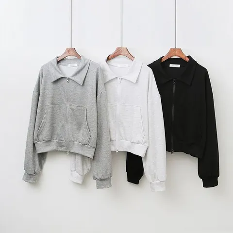 [하프클럽/빅사이즈사랑해요 P772L402 데일리카라투웨이숏집업 NO