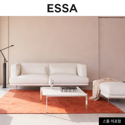 코르티나 3인 베티버 천연 면피 통가죽 소파+막대쿠션2개