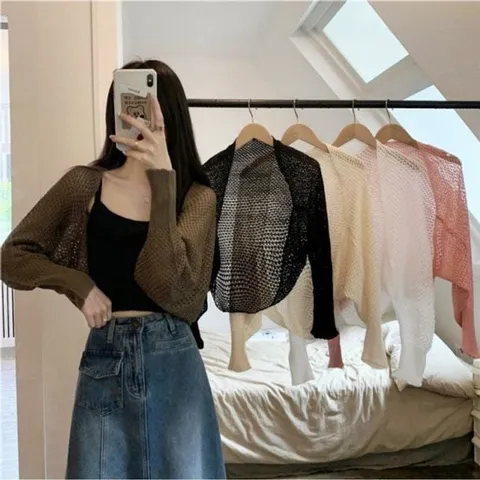 그물 봄 린넨 반팔 심플 데일리룩 카디건 그물가디건 그물카디건 반팔카디건 봄카디건