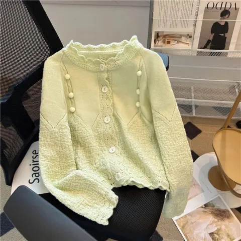 [브리치] 제로투올샵 / 여성용 부드러운 리본 카디건 여성가디건 연두색