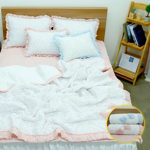 제이리빙 블리 에어뱀부 시어서커 침대패드 Q 2컬러 시어서커여름이불세트 구스이불커버 침구