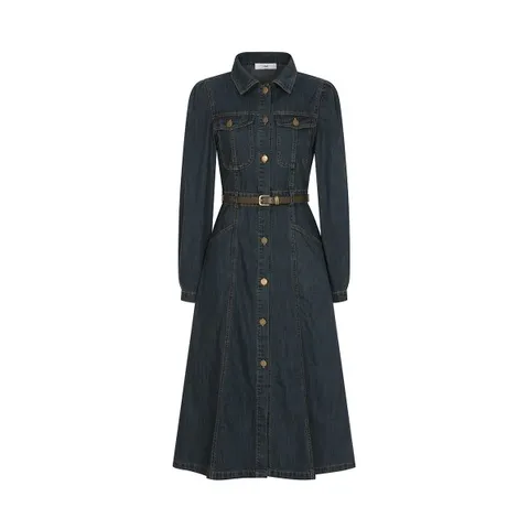 벨티드 스티치 데님 롱 원피스 SP2DO192_3