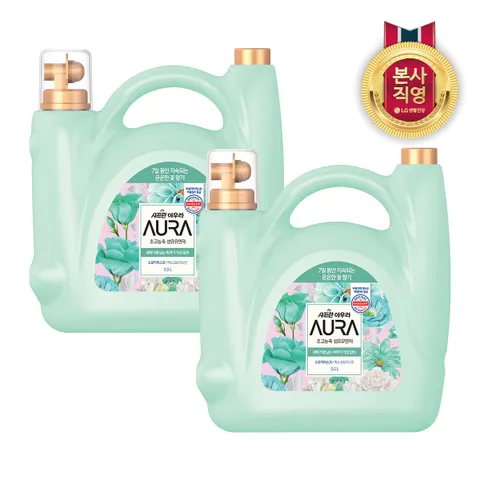 샤프란 아우라 대용량 섬유유연제 대용량 5.5L 스모키머스크 x 2개